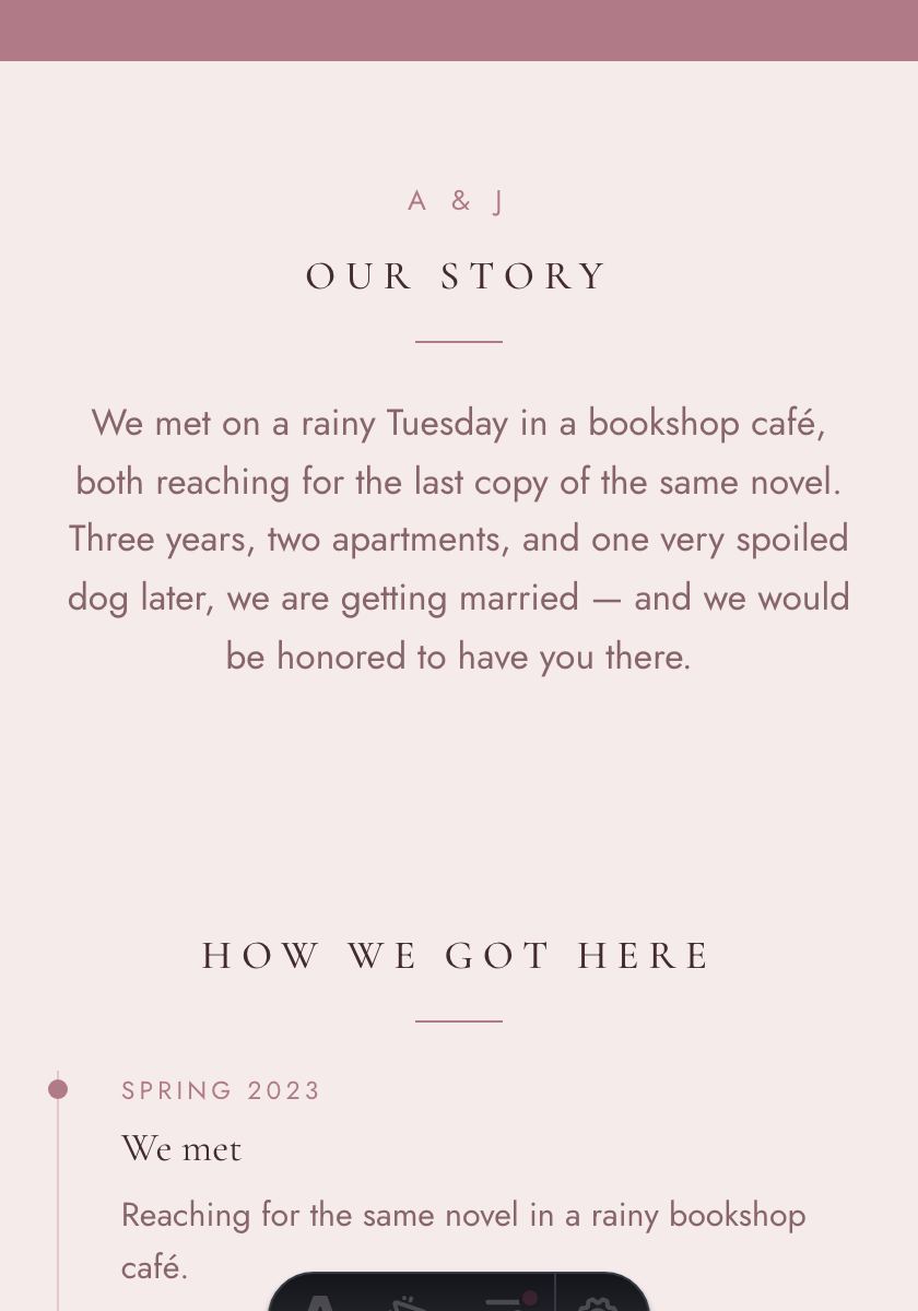 Dusty Rose wedding invitation design preview